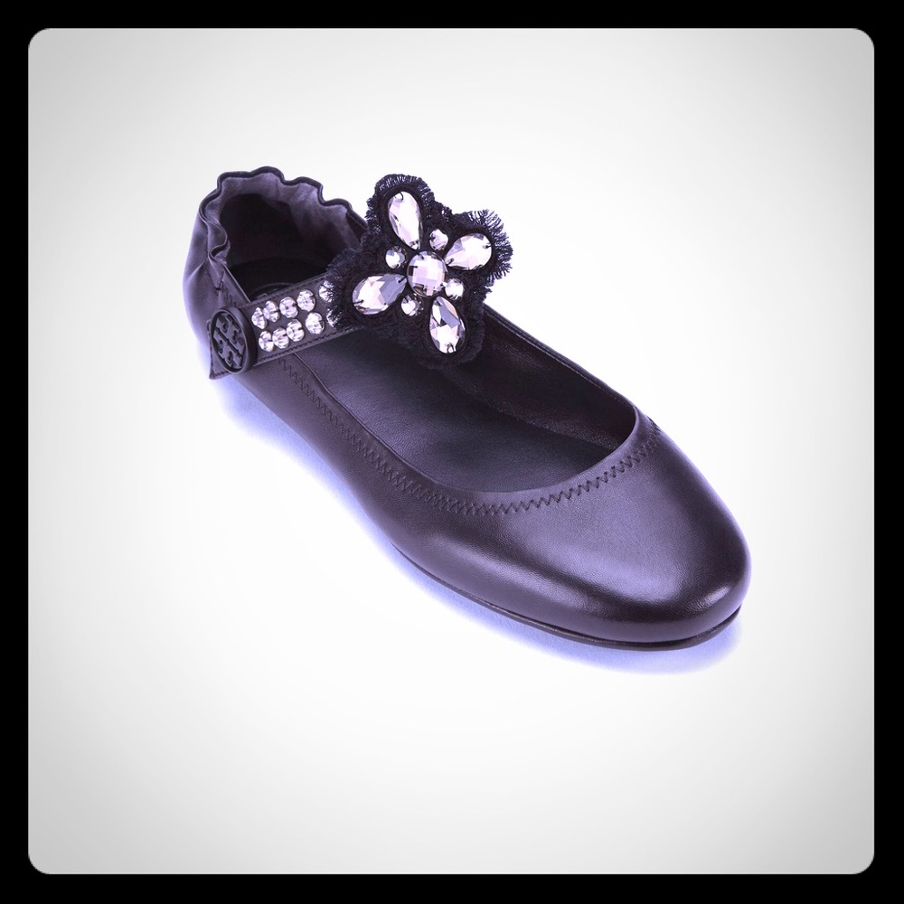 NWB Tory Burch Two Way Minnie Embellished Flat 9.5